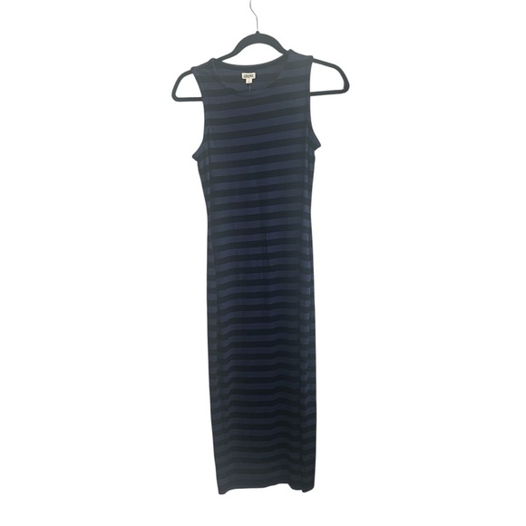 L’agence Nura Racerback Midi Dress in Black Indigo  Stripe, New with Tags - Picture 2 of 6